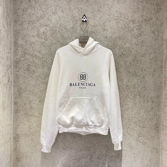 Balenciaga Double B Letter White Hoodie