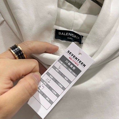 Balenciaga Double B Letter White Hoodie