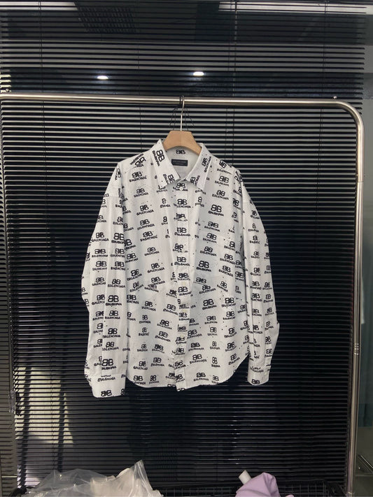 Balenciaga printed graffiti logo long sleeved shirt