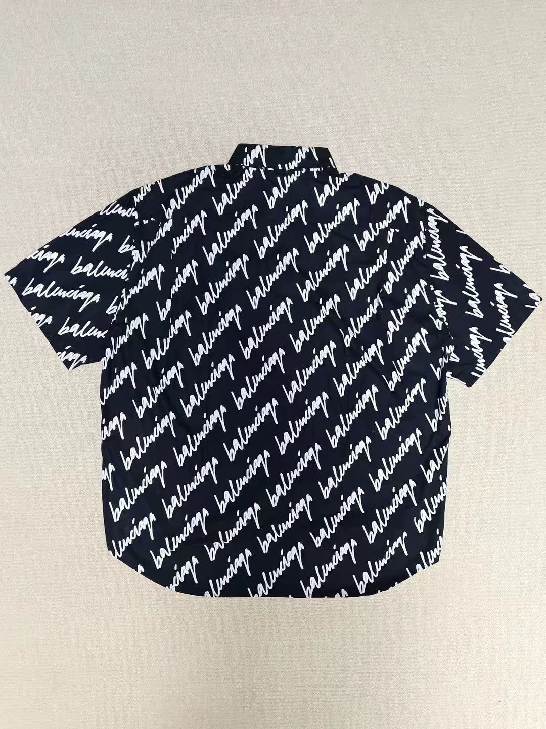 Balenciaga22ss full graffiti logo short sleeved shirt