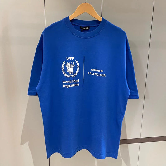 Balenciaga Klein Blue wfp Wheat Ear Logo Short Sleeve