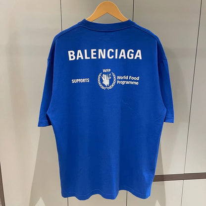 Balenciaga Klein Blue wfp Wheat Ear Logo Short Sleeve