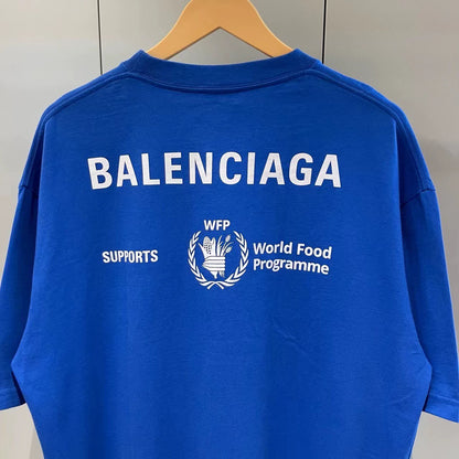 Balenciaga Klein Blue wfp Wheat Ear Logo Short Sleeve