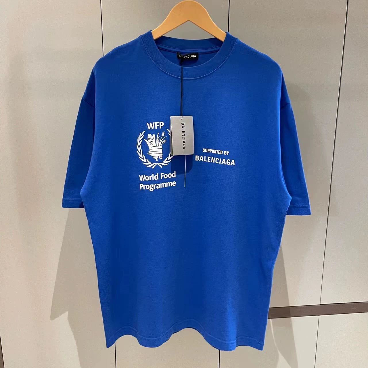 Balenciaga Klein Blue wfp Wheat Ear Logo Short Sleeve