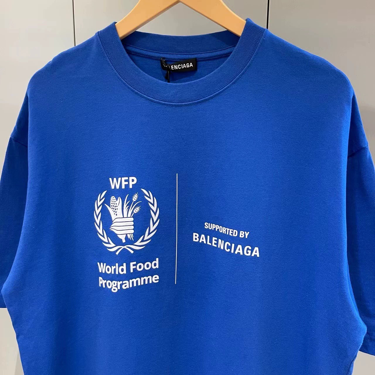 Balenciaga Klein Blue wfp Wheat Ear Logo Short Sleeve