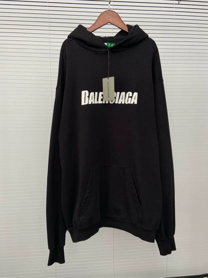 Balenciaga letter printed hooded long sleeved shirt