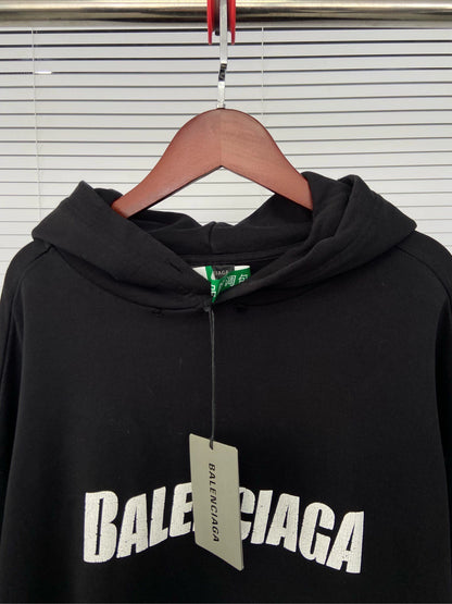 Balenciaga letter printed hooded long sleeved shirt