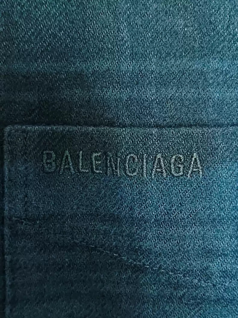 Balenciaga 23ss flannel plaid gradient hooded jacket