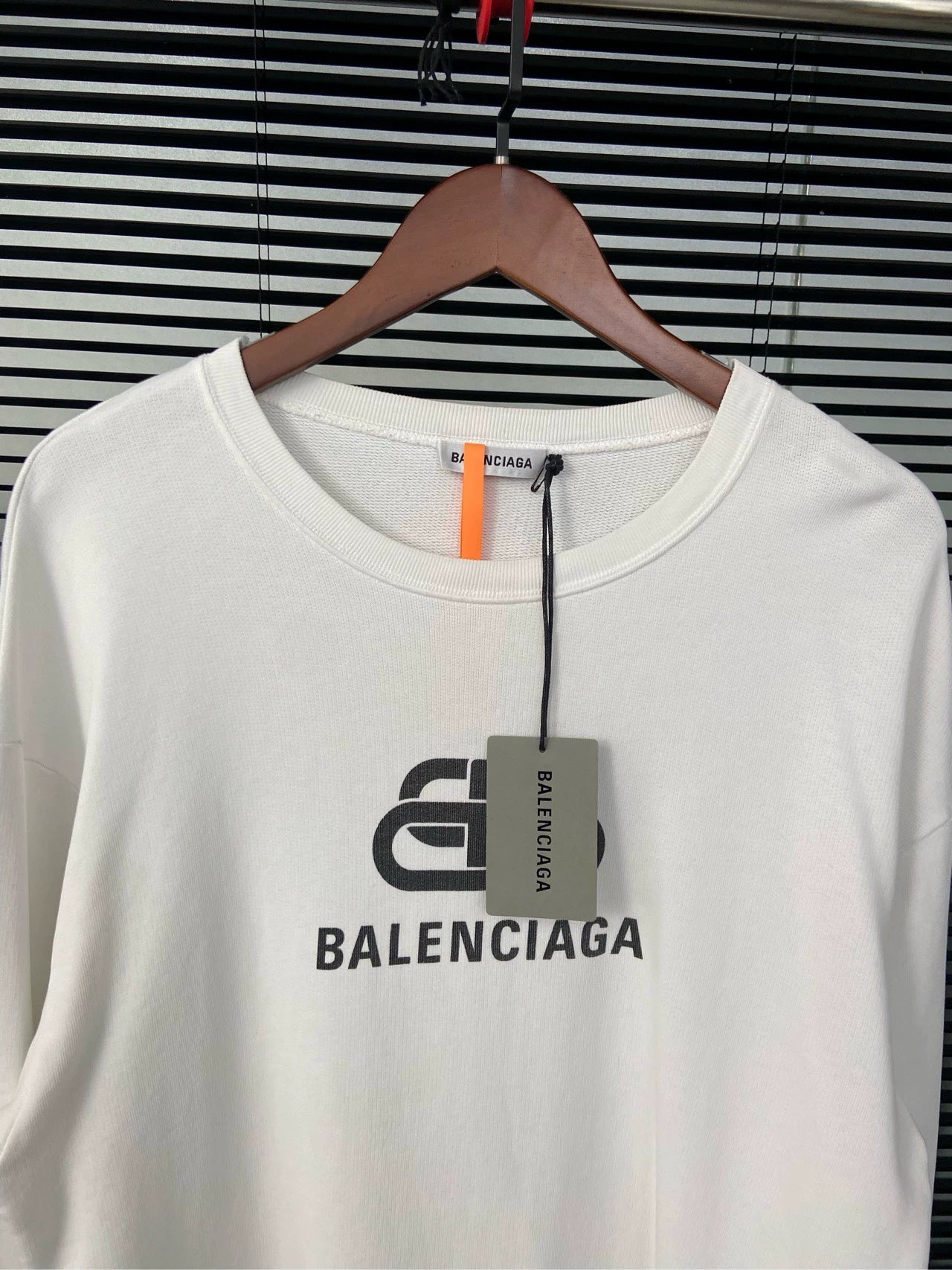 Balenciaga Lock letter logo white hoodie