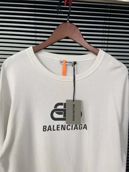 Balenciaga Lock letter logo white hoodie