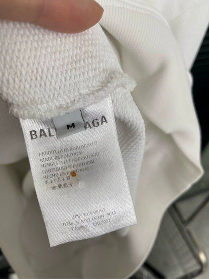 Balenciaga Lock letter logo white hoodie