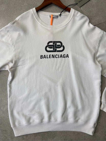 Balenciaga Lock letter logo white hoodie