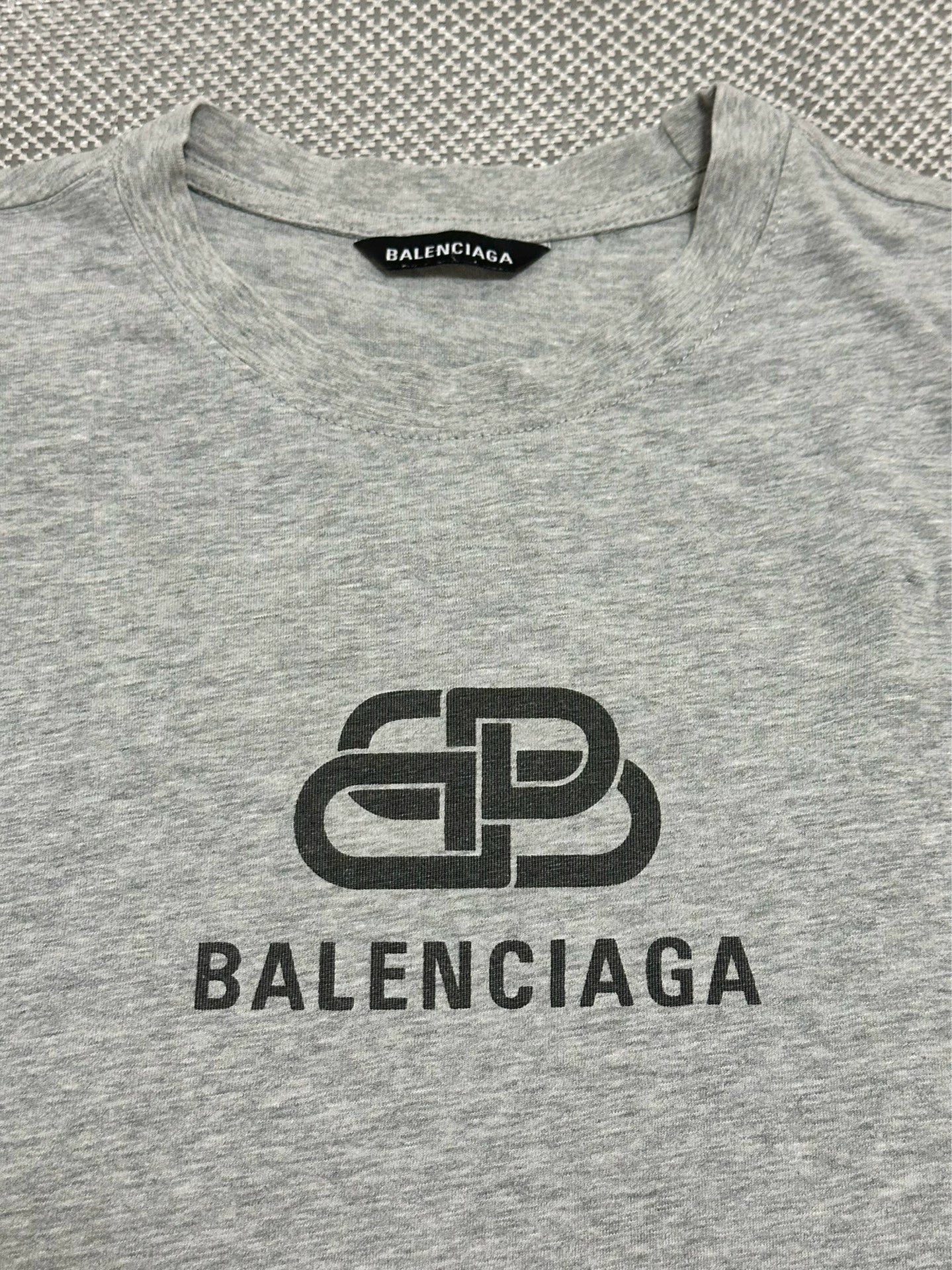 Balenciaga Lock Pattern Round Neck Short Sleeve