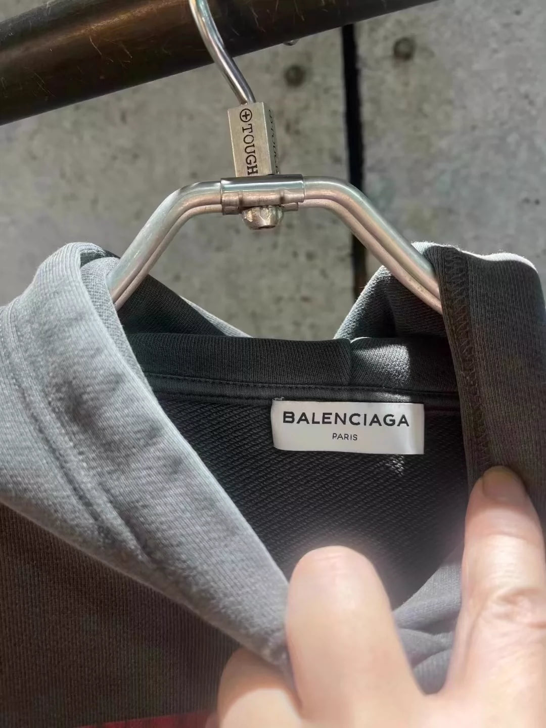 Balenciaga Grey Portrait Printed Hoodie