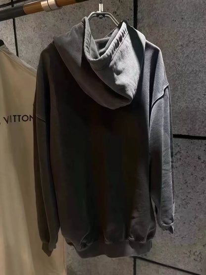 Balenciaga Grey Portrait Printed Hoodie