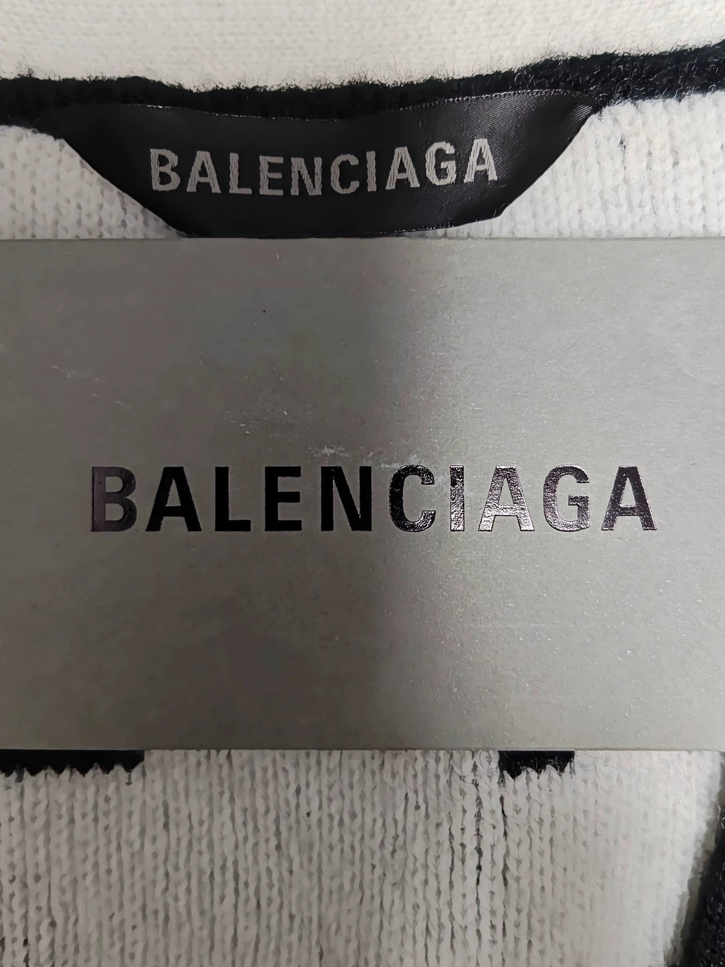 Balenciaga 23fw full print horizontal barrage letter knitted sweater cardigan