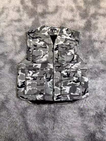 Balenciaga Tomorrow's World Camouflage Zipper Casual Vest