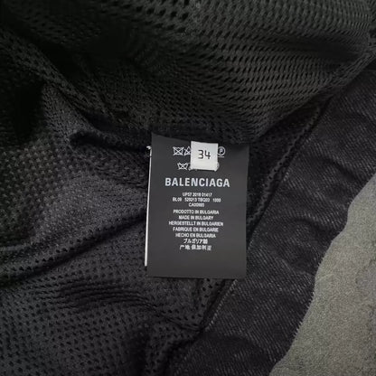 Balenciaga denim embroidered patchwork zipper jacket