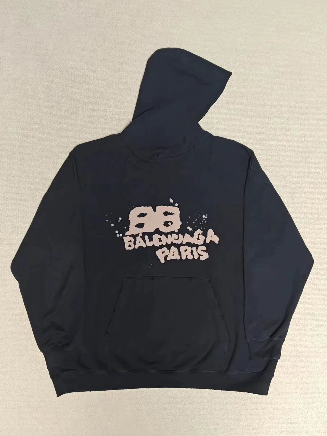 Balenciaga 23ss Graffiti Splash Ink Double B Letter Print for Aging Destruction Hoodie