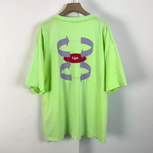 Balenciaga Embroidered Logo Fluorescent Green Short Sleeve