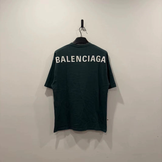 Balenciaga dark green back logo short sleeved