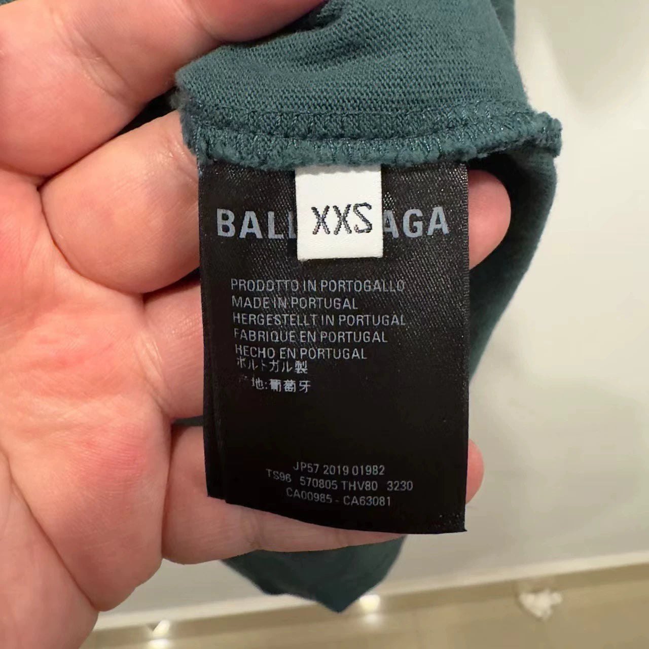 Balenciaga dark green back logo short sleeved