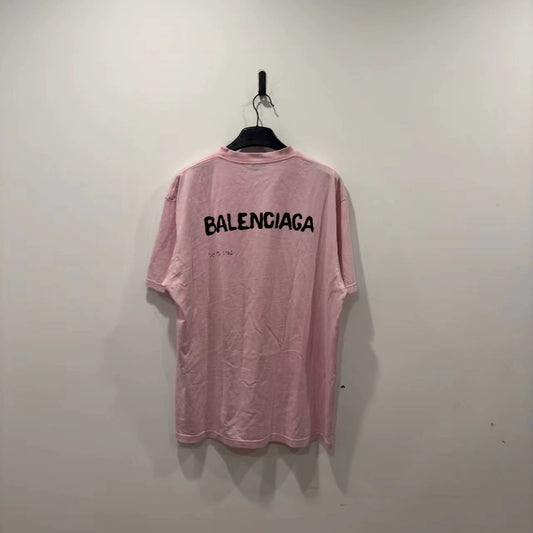 Balenciaga Pink Blurred Shadow Short Sleeve