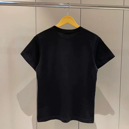 Balenciaga Black Double Blogo Short sleeved T-shirt