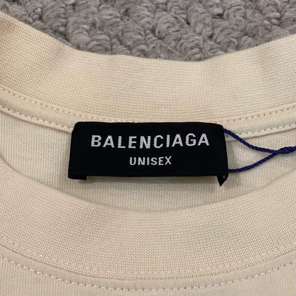 Balenciaga new beige cola logo fake two-piece patchwork shirt with sleeves and long sleeves