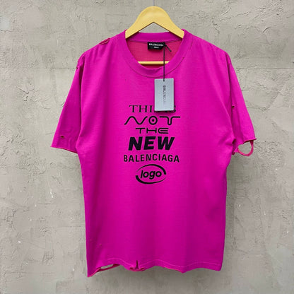 Balenciaga dragon fruit color slogan logo short sleeved shirt