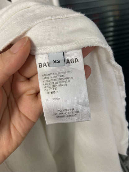 Balenciaga Marathon Letter Logo White Short Sleeve