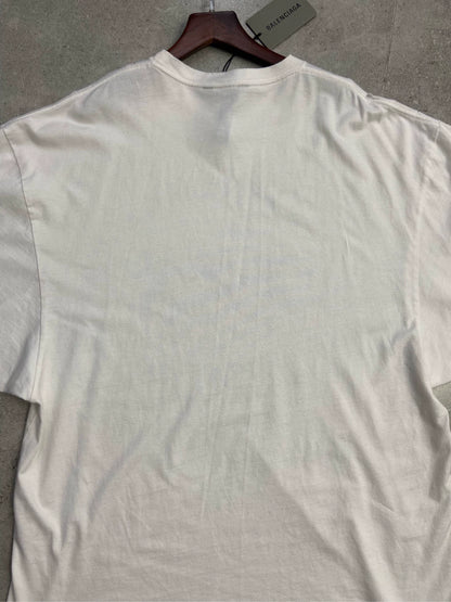 Balenciaga Marathon Letter Logo White Short Sleeve