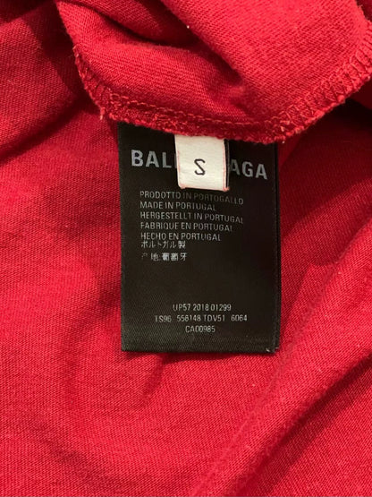 Balenciaga Red Double B Wheat Ear Printed Short Sleeve