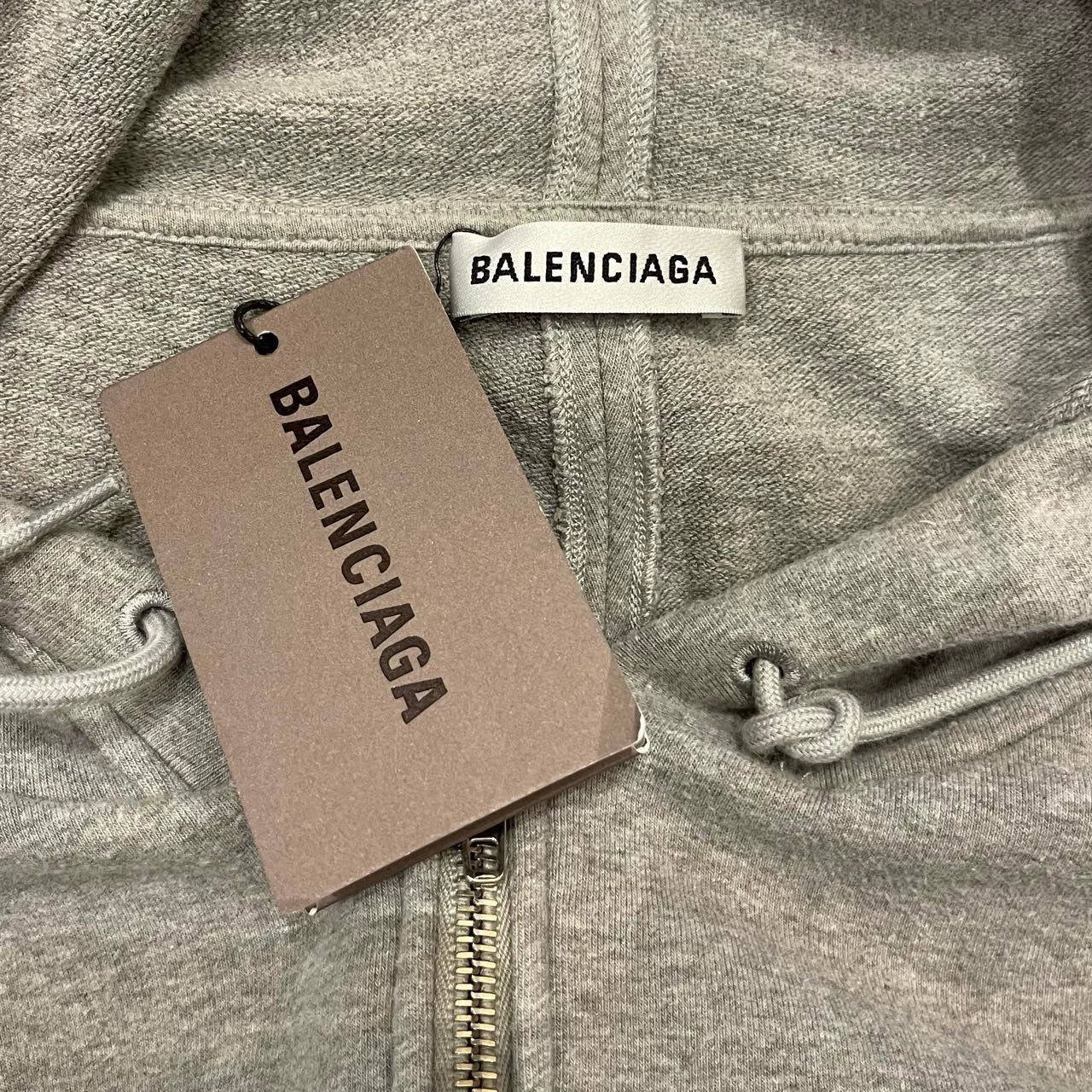 Balenciaga grey small logo silhouette zipper jacket hoodie