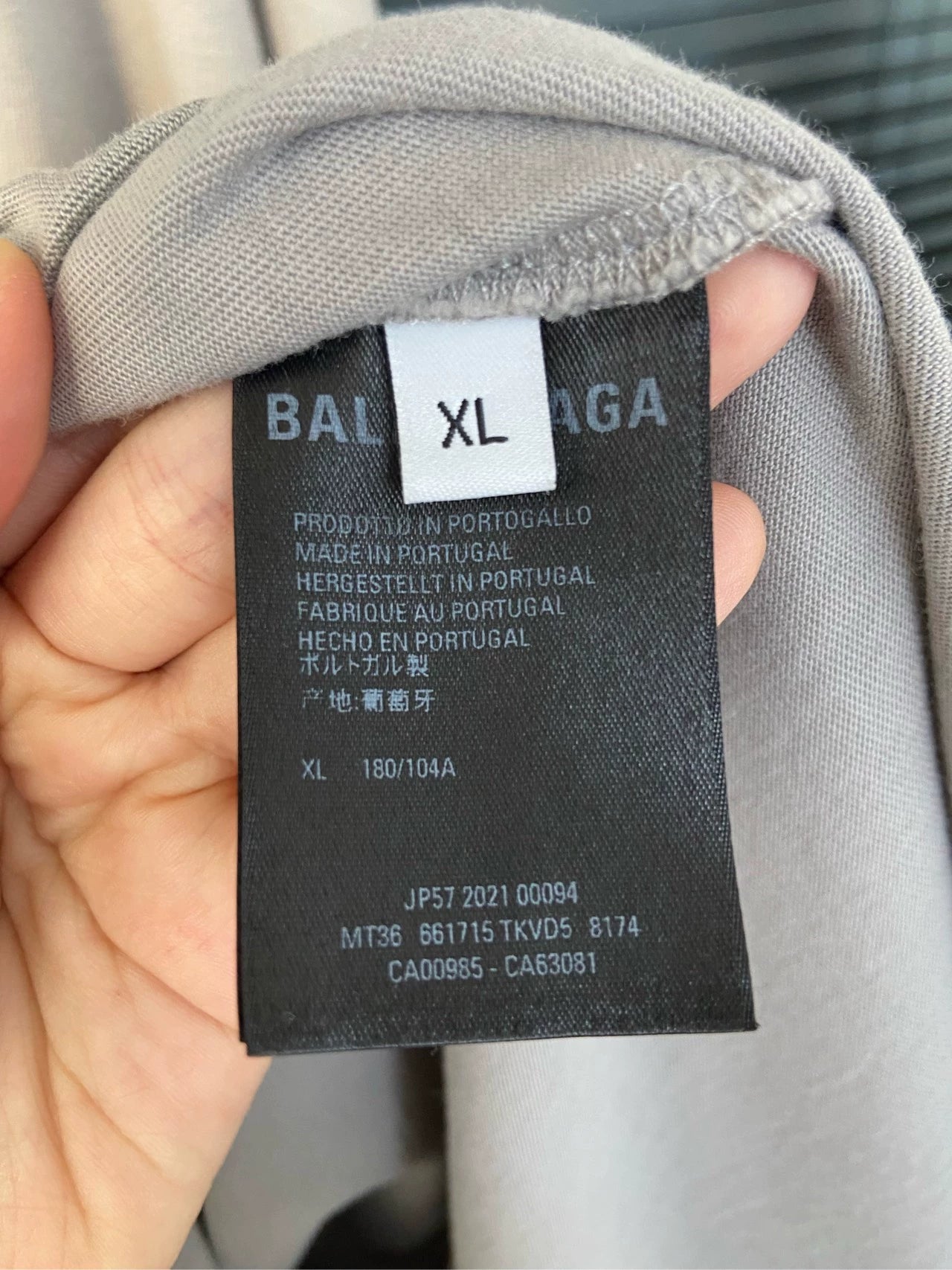 Balenciaga solid color letter print perforated round neck short sleeved shirt