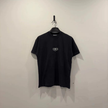 Balenciaga Black Embroidered Lock Short Sleeve