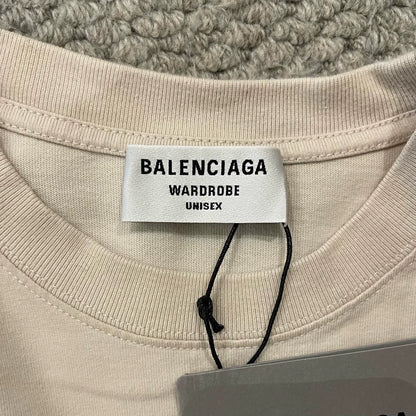 Balenciaga beige email logo short sleeved T-shirt