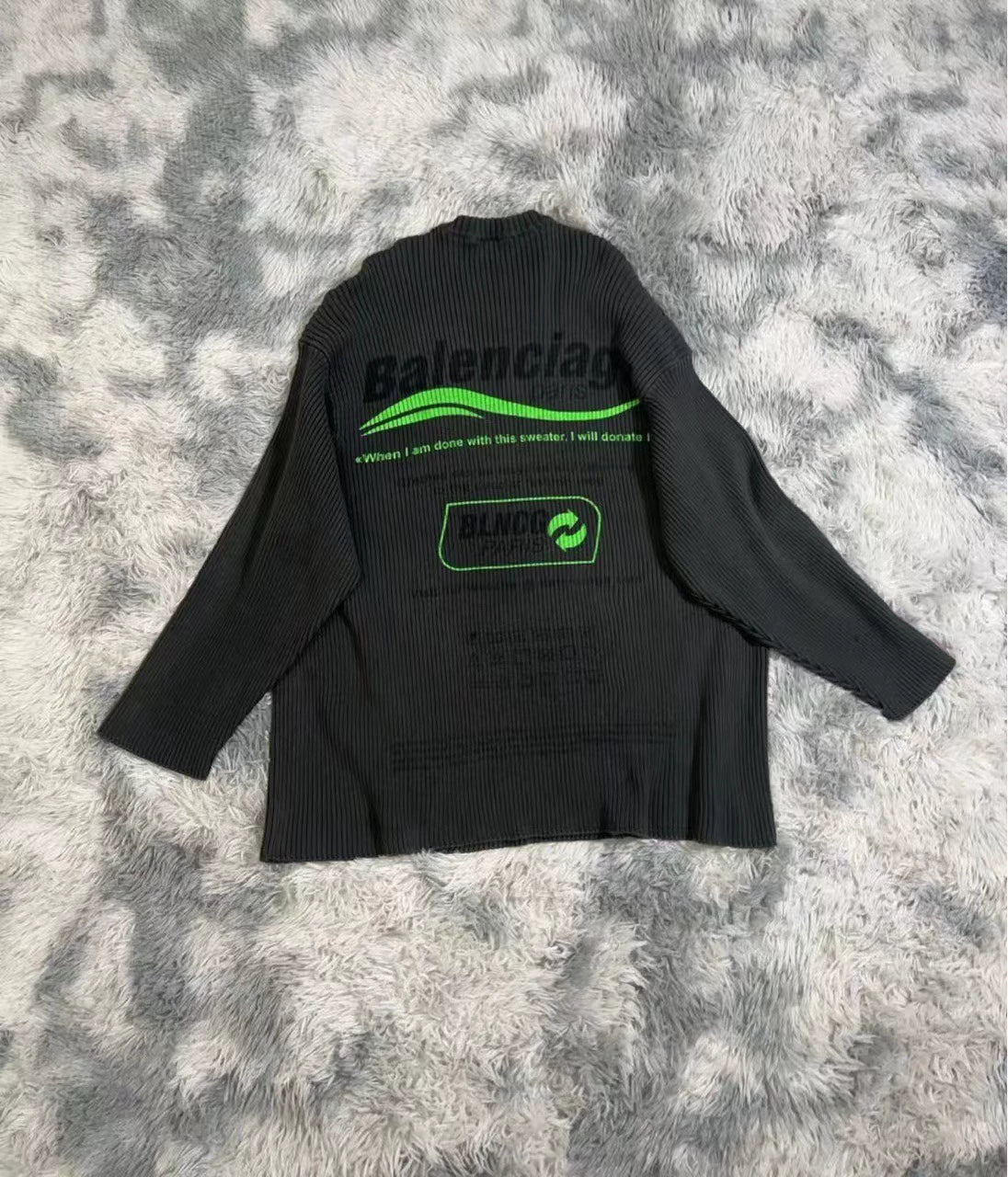 Balenciaga Black Eco friendly Letter Knitted Sweater