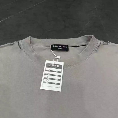 Balenciaga blurred mosaic logo short sleeved shirt