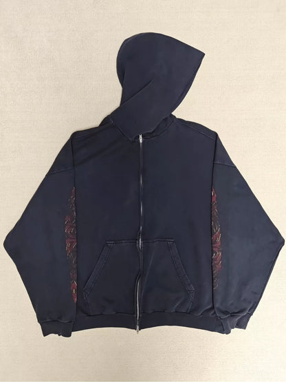 Balenciaga 24ss Disaster Flame Offshore Zipper Jacket