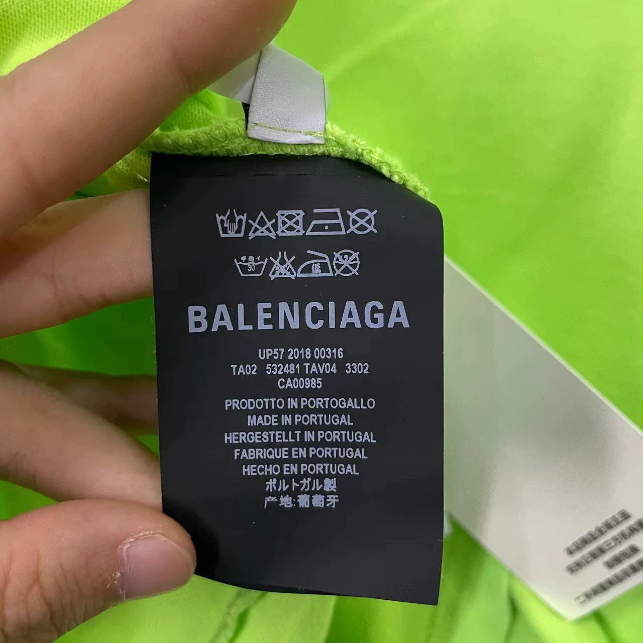 Balenciaga Green Embroidered Logo Short Sleeve