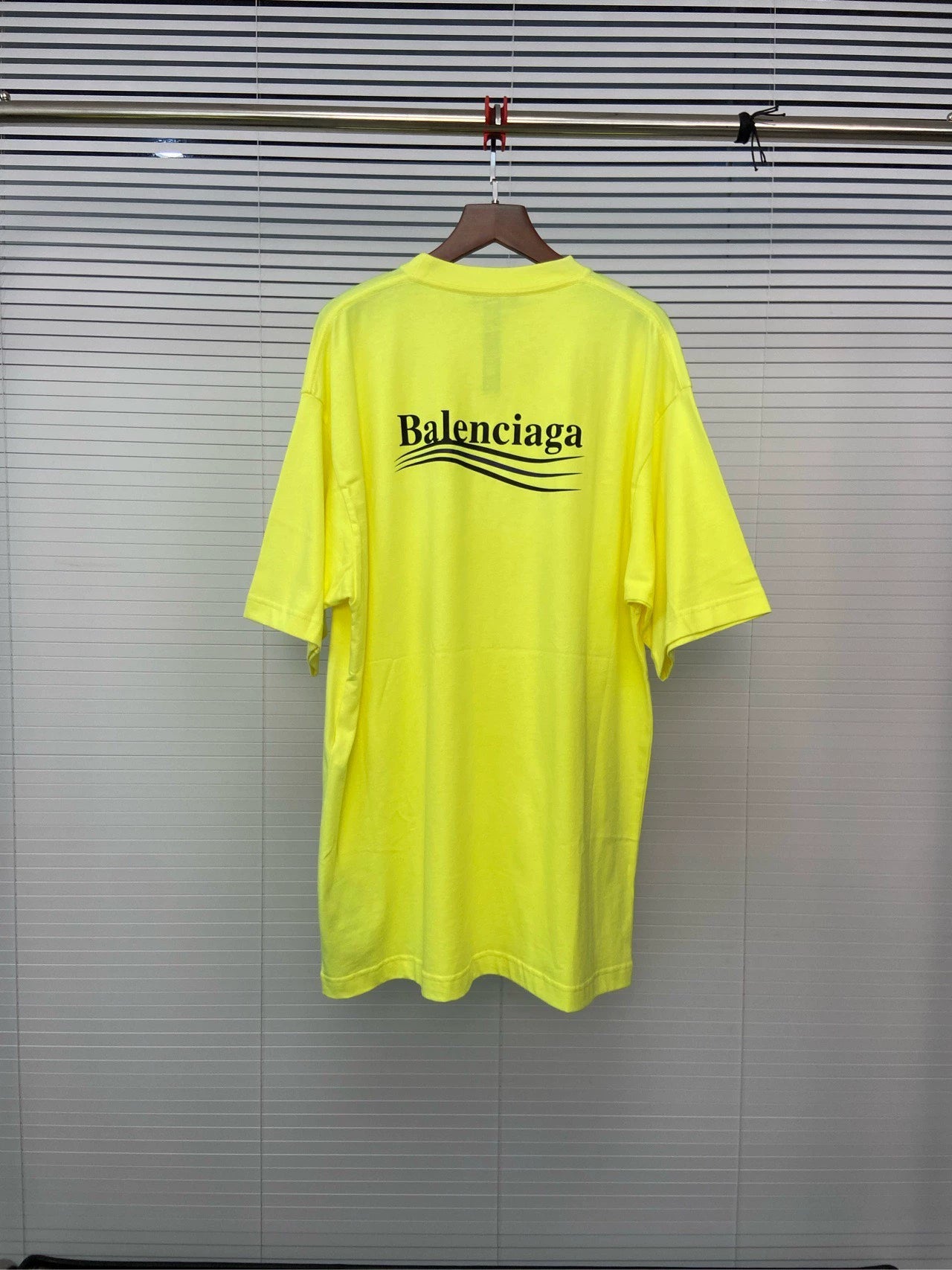 Balenciaga Cola Wave Pattern Political Green Short Sleeve