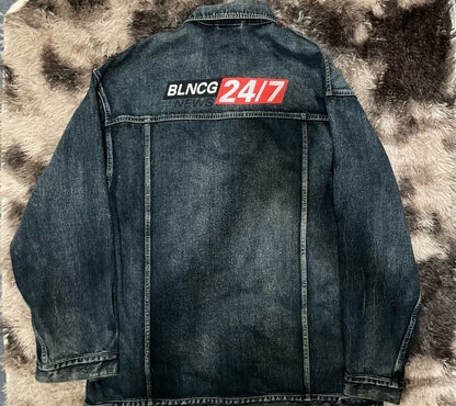 BALEN NEWS News logo denim jacket - DMC