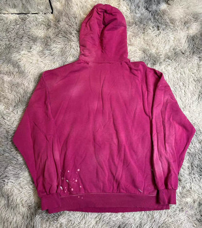 Balenciaga Rose Red Rainbow Letter Logo Hoodie