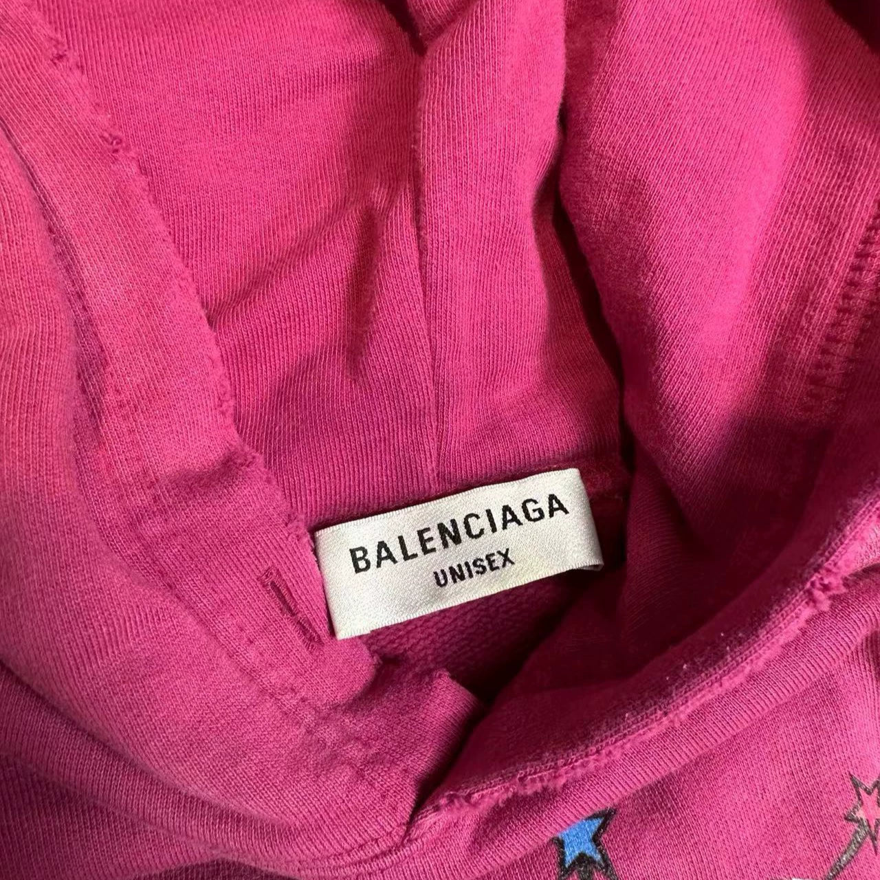 Balenciaga Rose Red Rainbow Letter Logo Hoodie