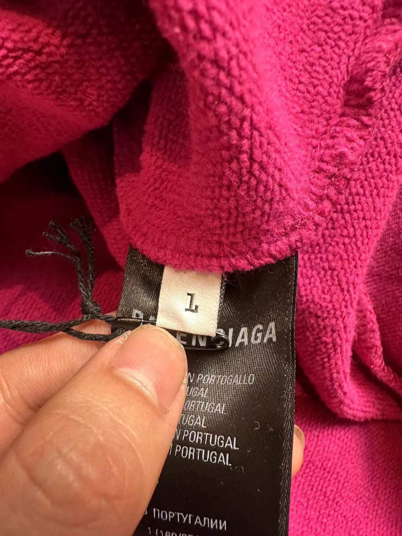 Balenciaga Rose Red Rainbow Letter Logo Hoodie