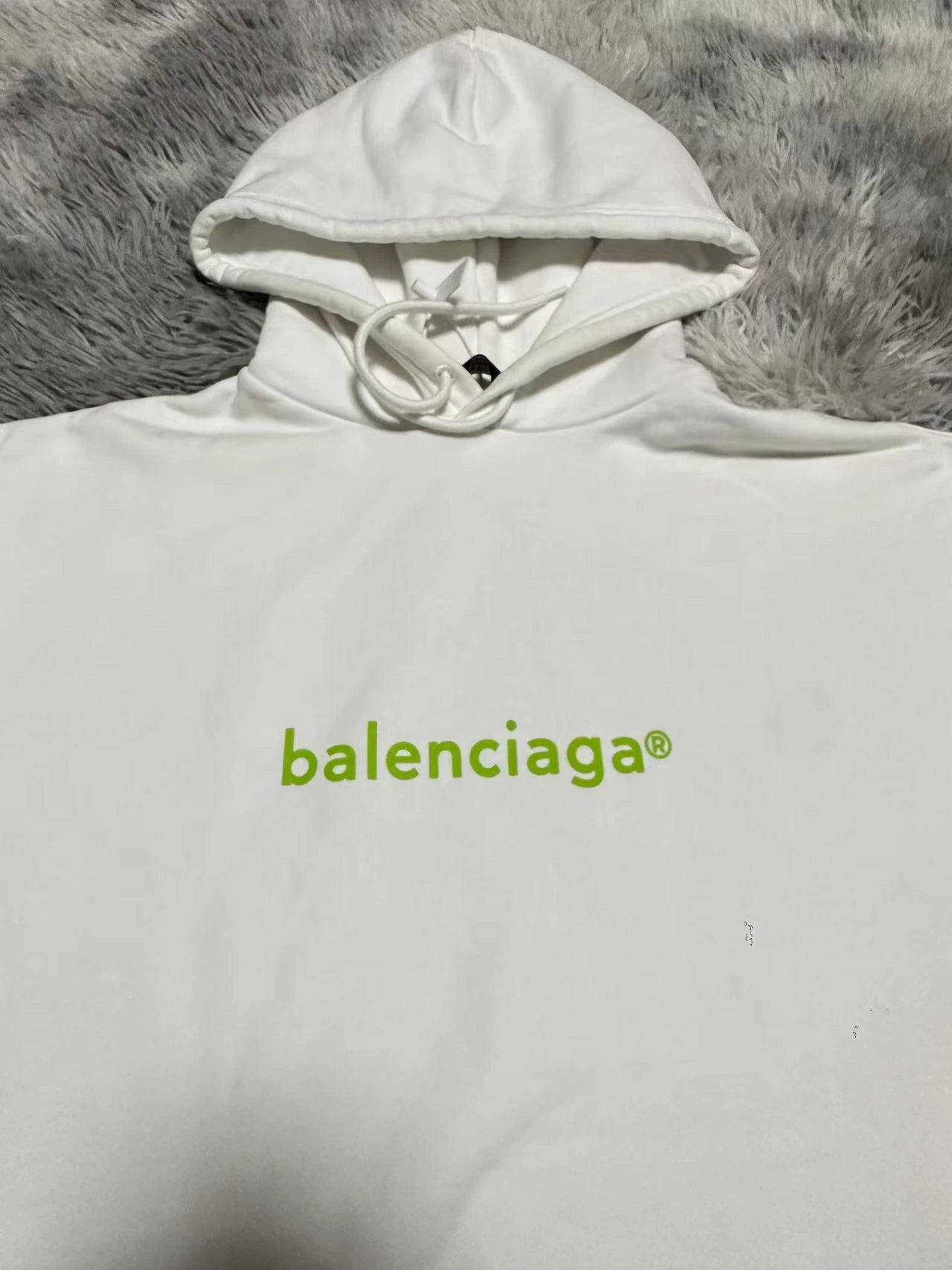 Balenciaga new green letter logo white hoodie