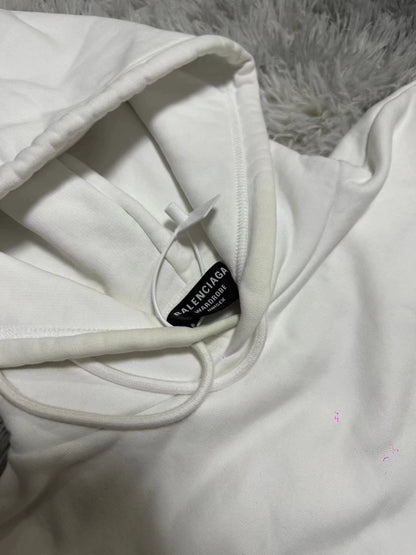 Balenciaga new green letter logo white hoodie