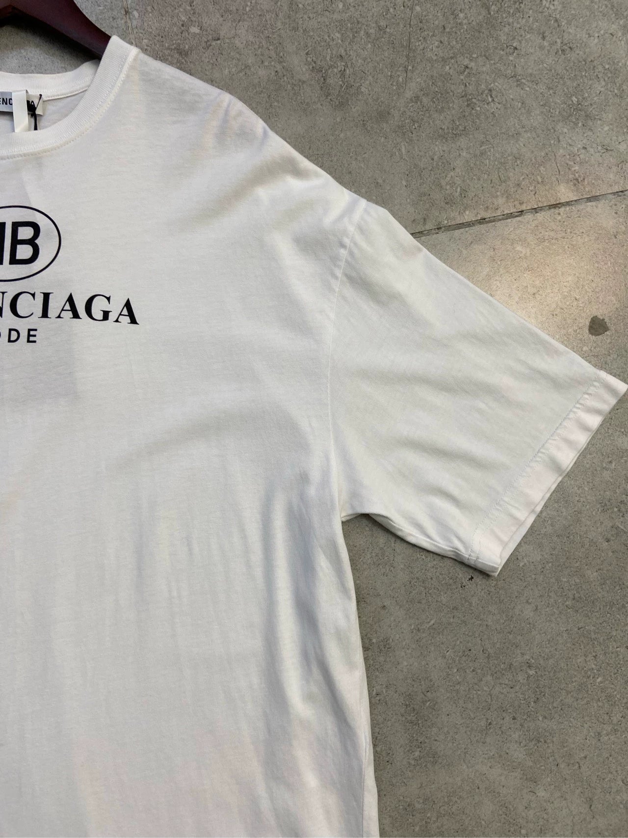 Balenciaga Double B Letter Logo White Short Sleeve