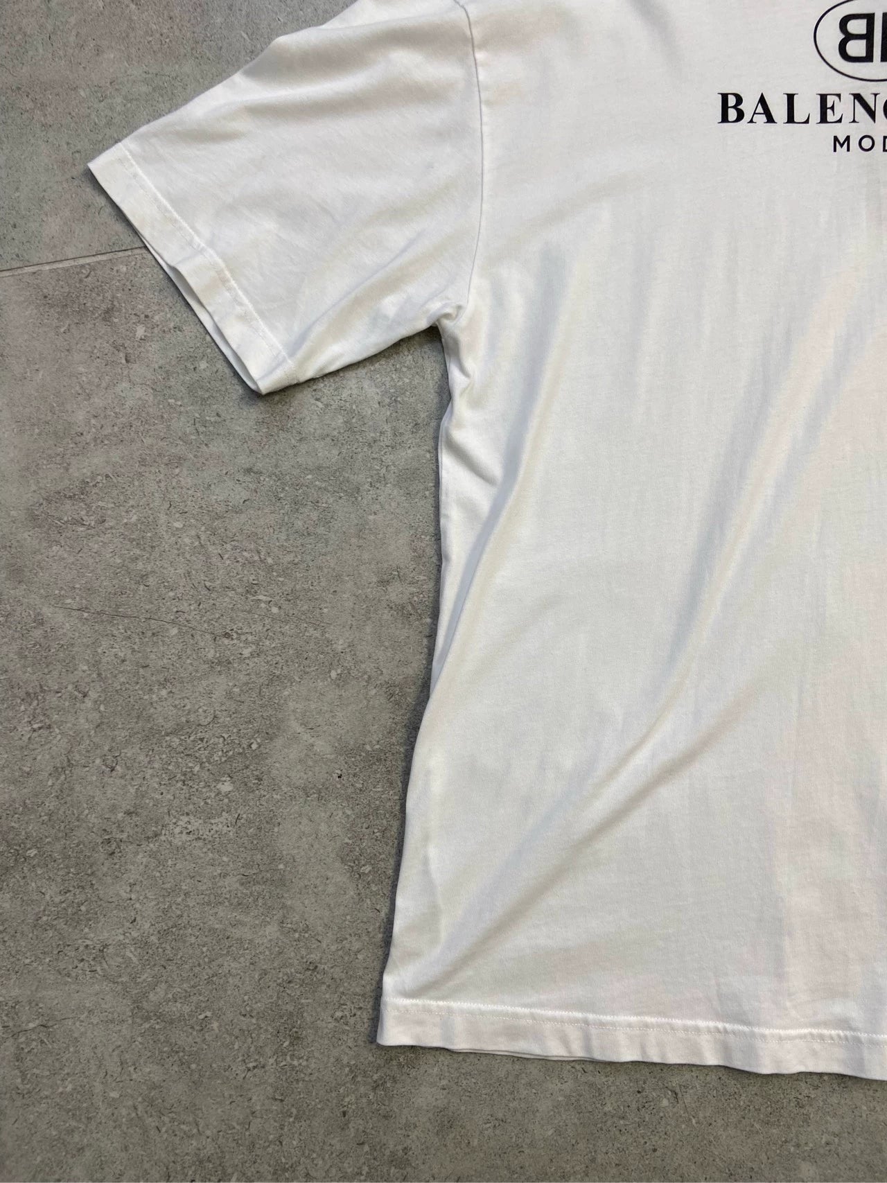 Balenciaga Double B Letter Logo White Short Sleeve